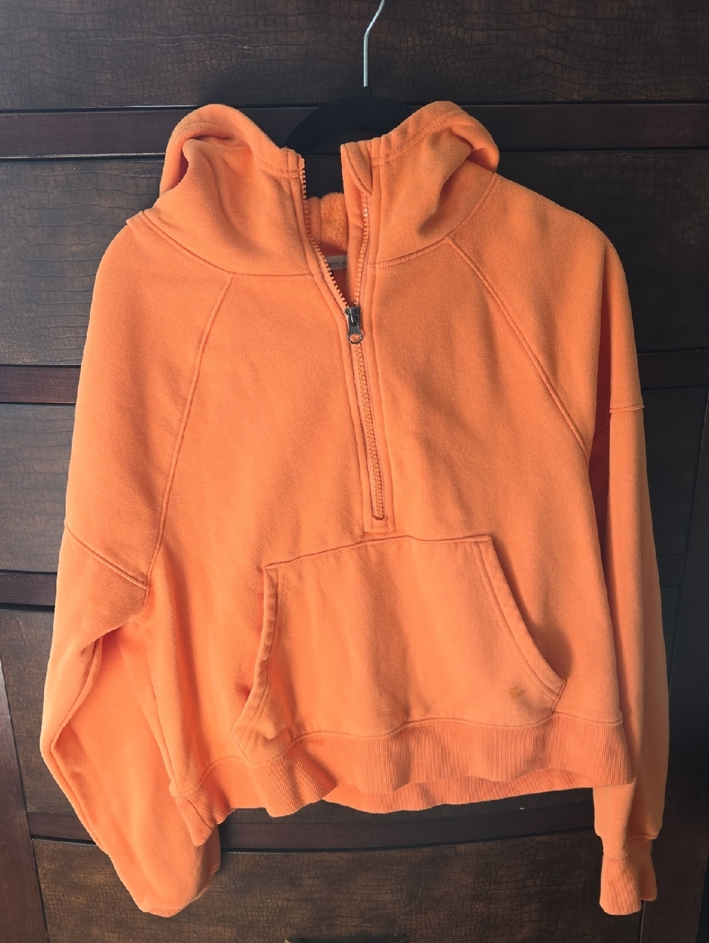 Athletic Works Orange Half-Zip Hoodie Sweater